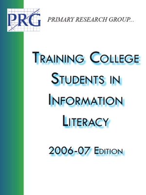 cover image of Training College Students in Information Literacy